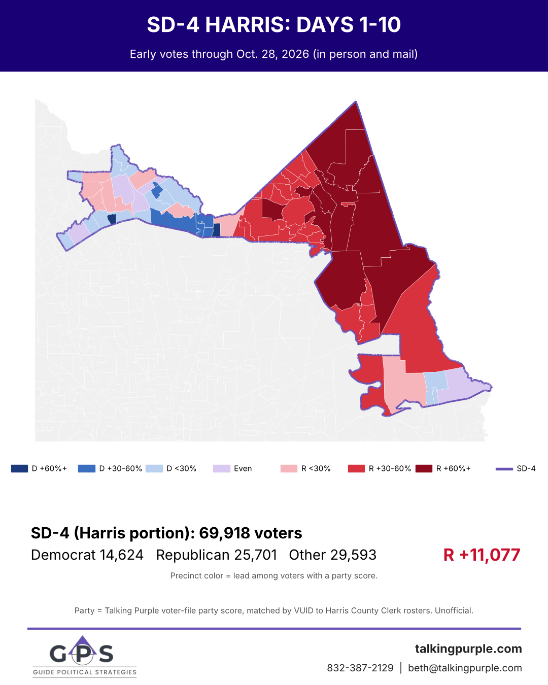 SD-4 Harris portion days 1-10 early vote map