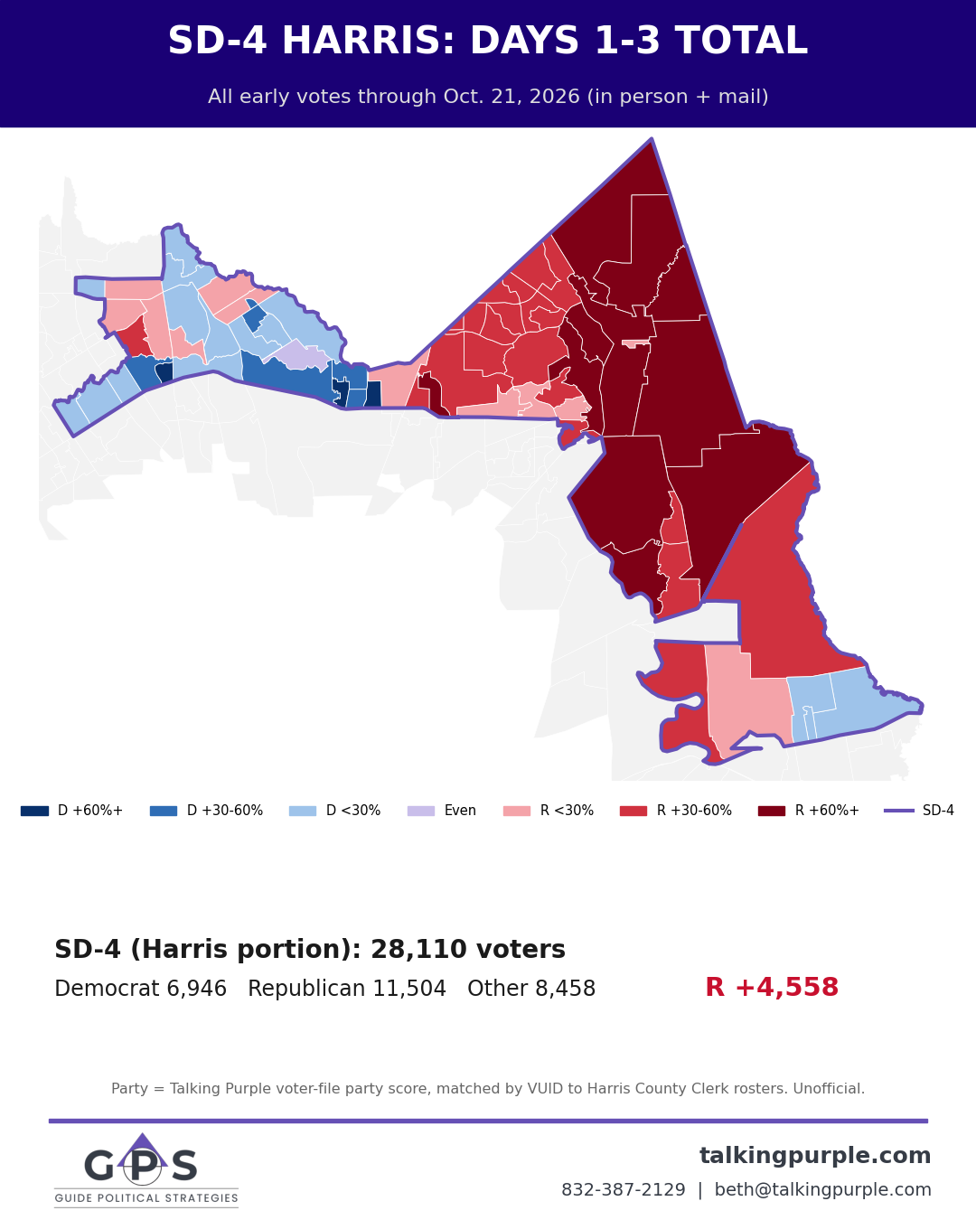 SD-4 Harris portion days 1-3 early vote map