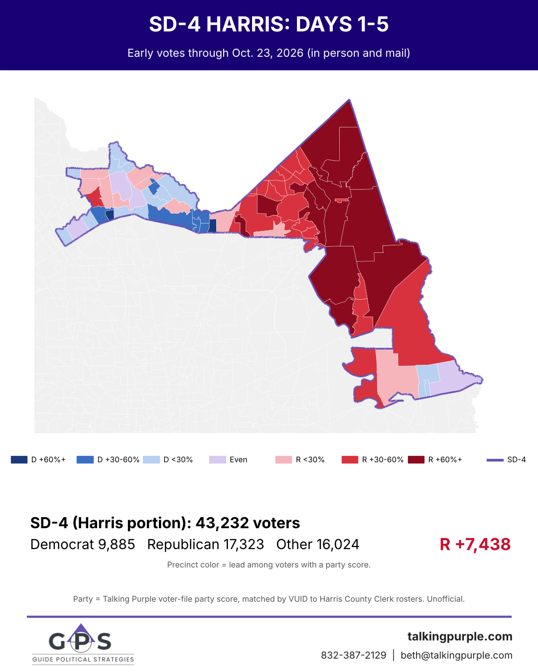 SD-4 Harris portion days 1-5 early vote map